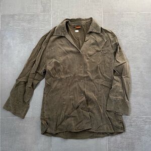 Tianello Olive Button Down Blouse
